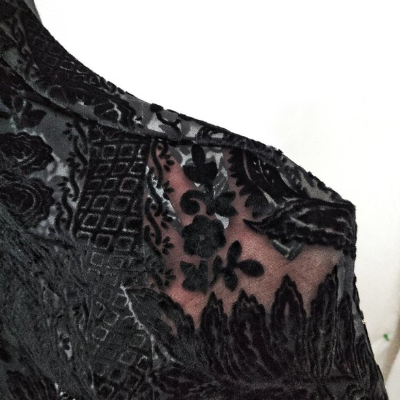 Francesca's Velour Tent Dress Sleeveless Black S - Picture 6 of 6